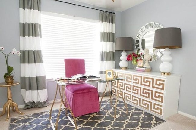 Pink Chair Gold Accents Elegantly