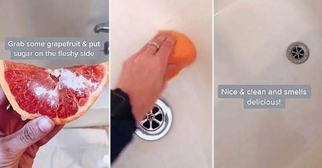 Salt-Powered Grapefruit Bathroom Scrubber
