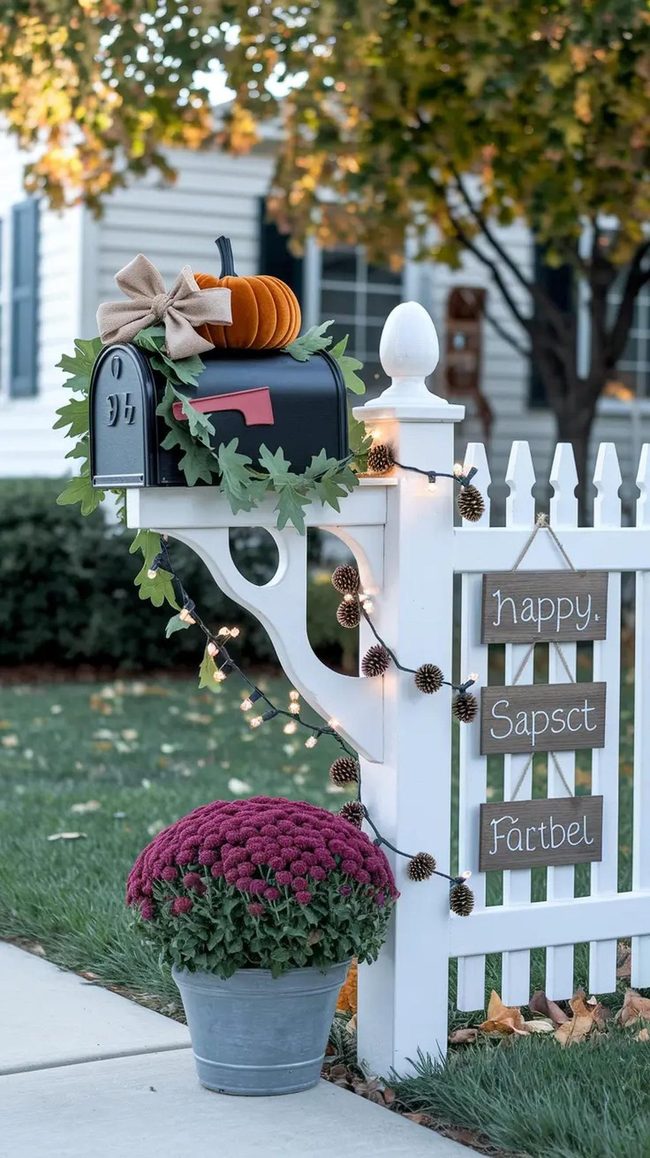 Autumn Mailbox And Fence Transformation