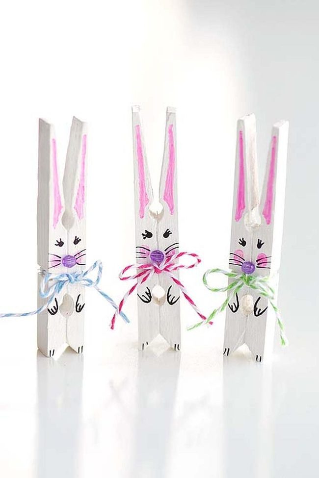 Clothespin Bunnies For Napkins