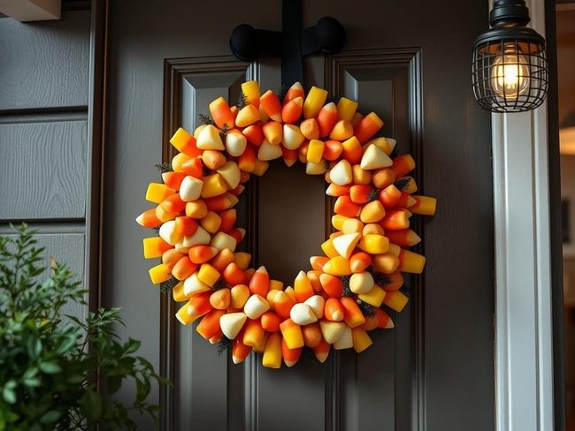 Layered Candy Corn Wreath Colors