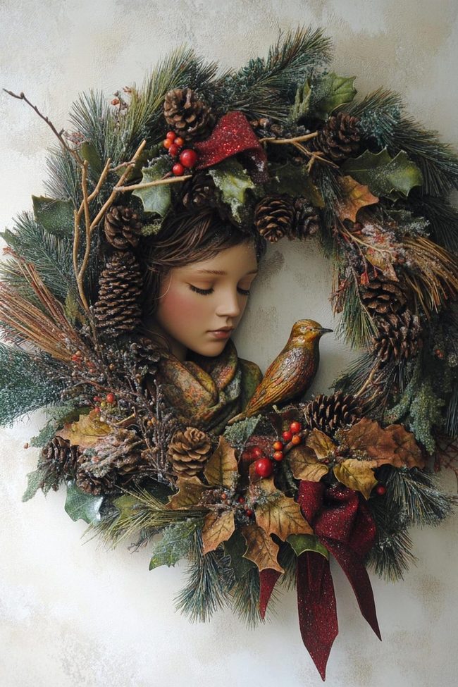 Family Memories Christmas Wreath Display