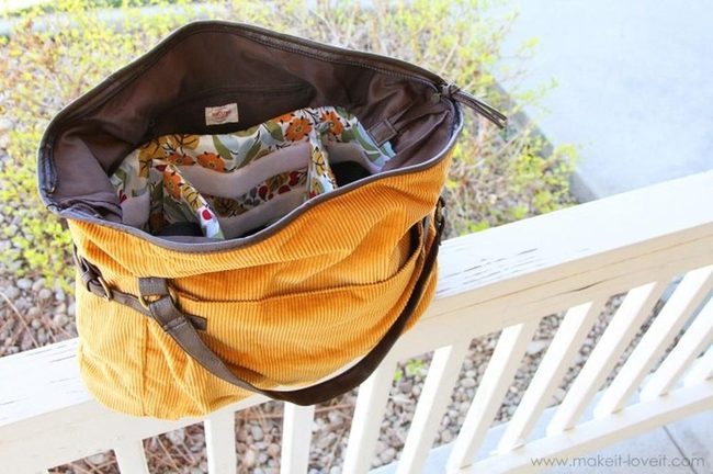 Yellow Corduroy Statement Bag