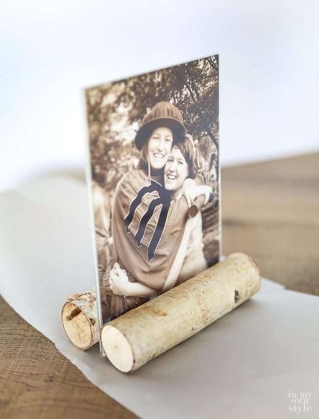 Wooden Log Photo Frame