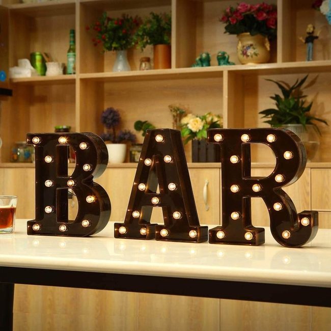 Black Marquee Letters Battery Powered