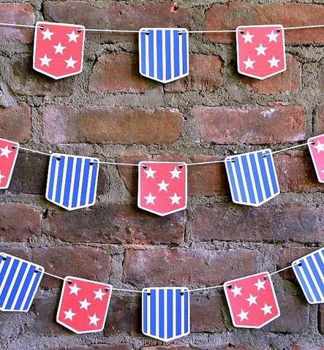 Red White Blue Fabric Triangles