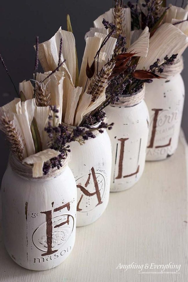 Twine-Wrapped Mason Jar Florals