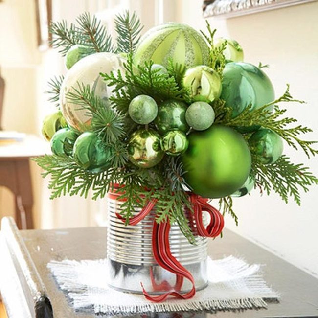 Red Ribbon Pine Centerpiece