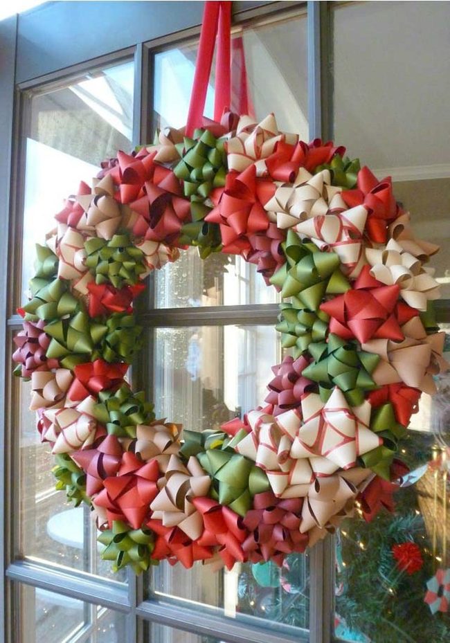 Colorful Bow Christmas Wreath