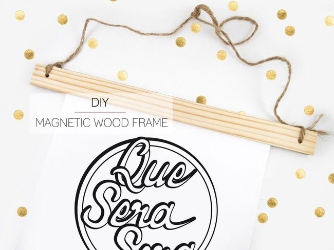 Golden Dots Natural Wood Frame