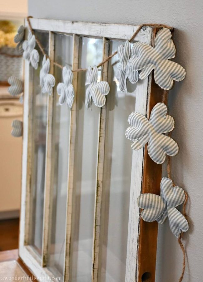 Striped Shamrock Handmade Garland