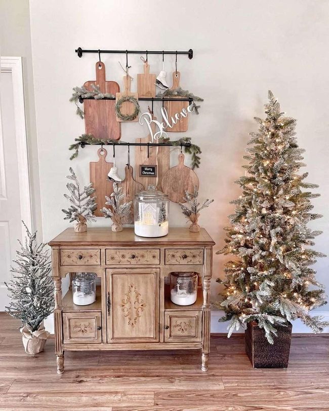 Wood Cutting Boards Kitchen Wall Display