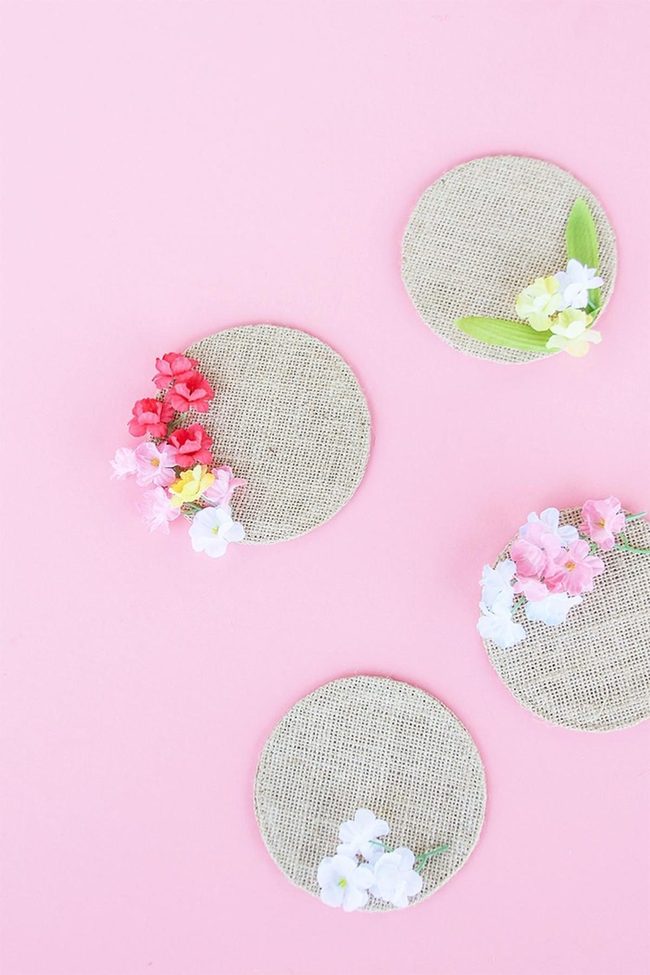 Floral Petals On Coarse Burlap