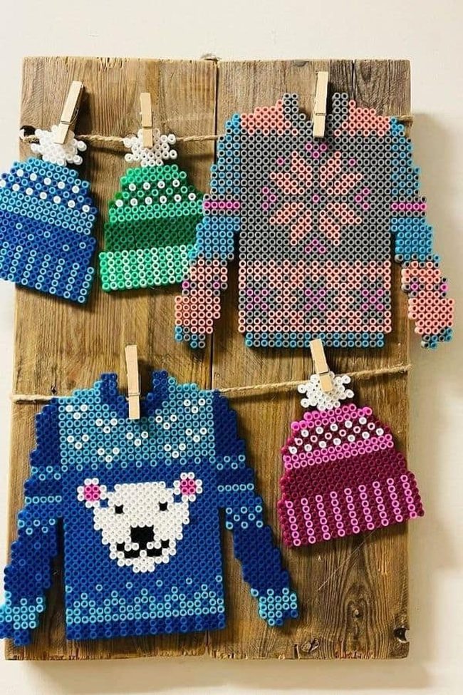 Colorful Hama Beads Winter Sweaters