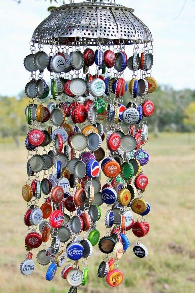 Colorful Bottle Caps Hanging