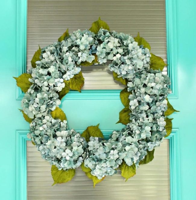 Faux Hydrangea Wreath Statement