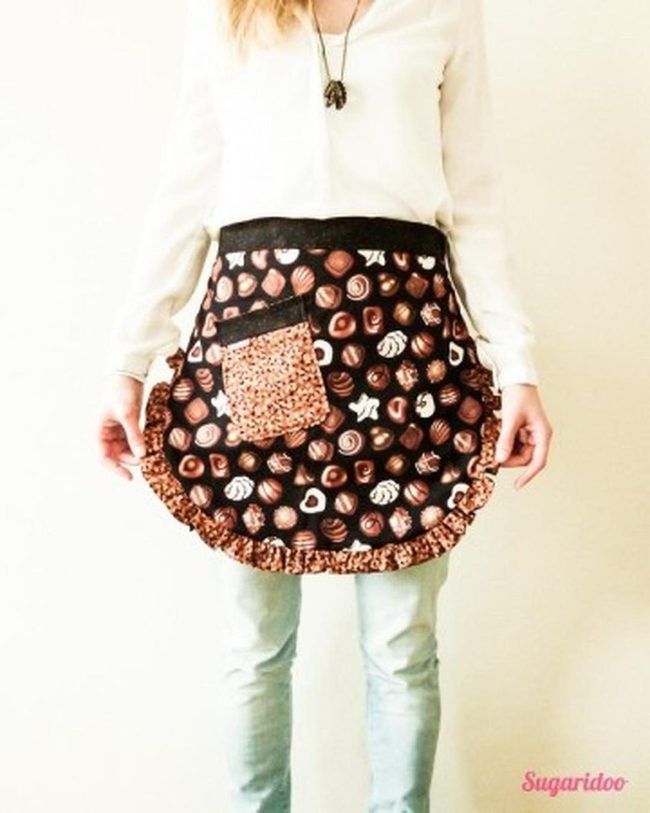 Chocolate Candy Ruffled Apron