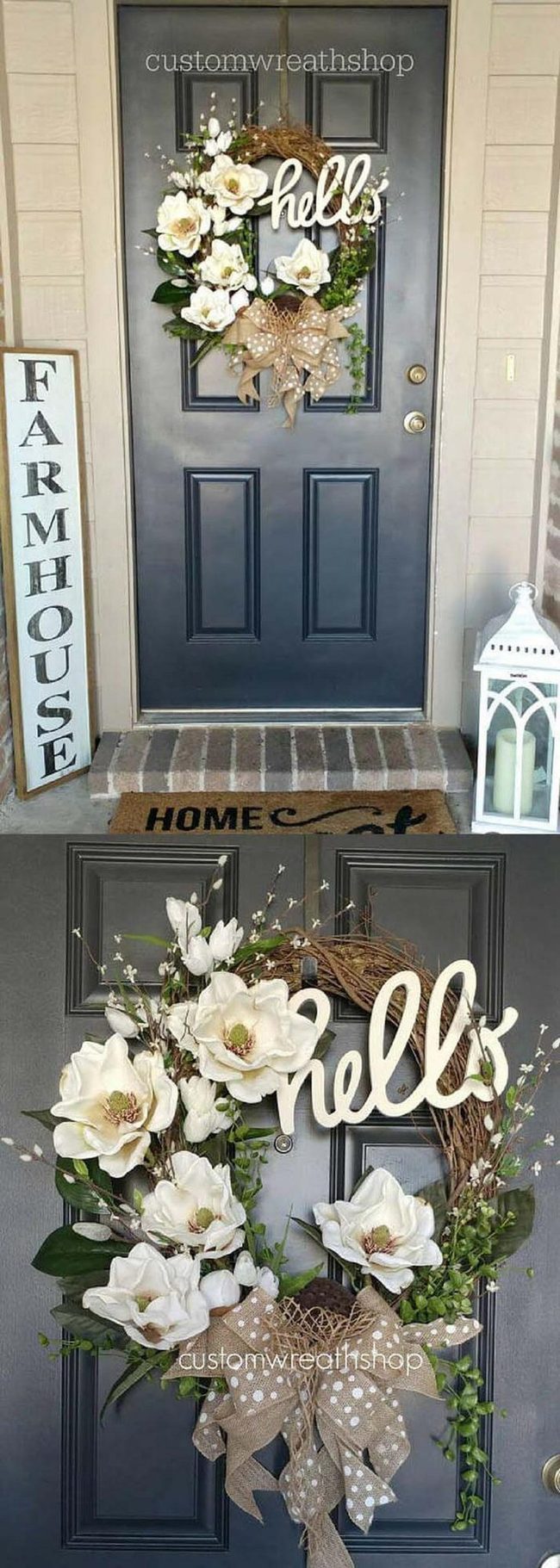 White Magnolias Fresh Greenery Wreath