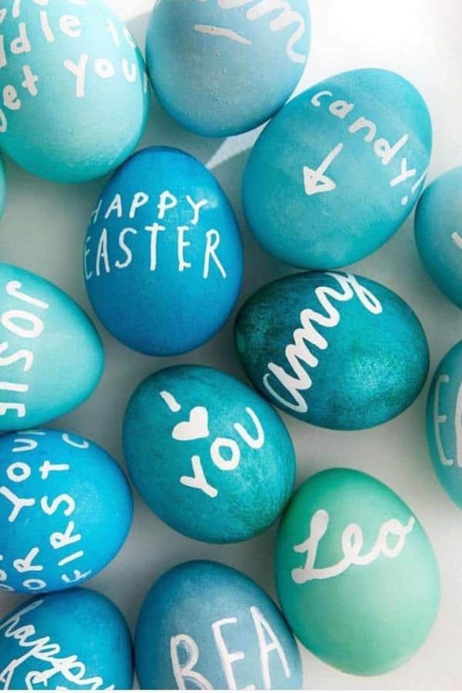 Turquoise Eggs With Personalized Messages