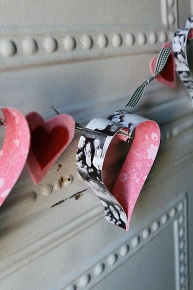 Pink Paper Hearts On Soft Gray