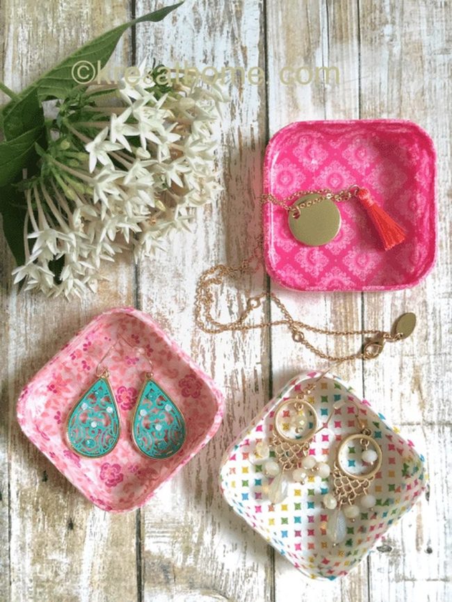 Gold Jewelry Pink Wooden Trays