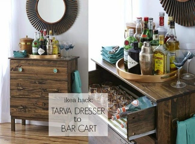 Wooden Dresser Bar Station