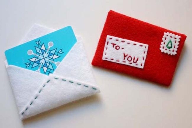 Handmade Felt Gift Card Pouches