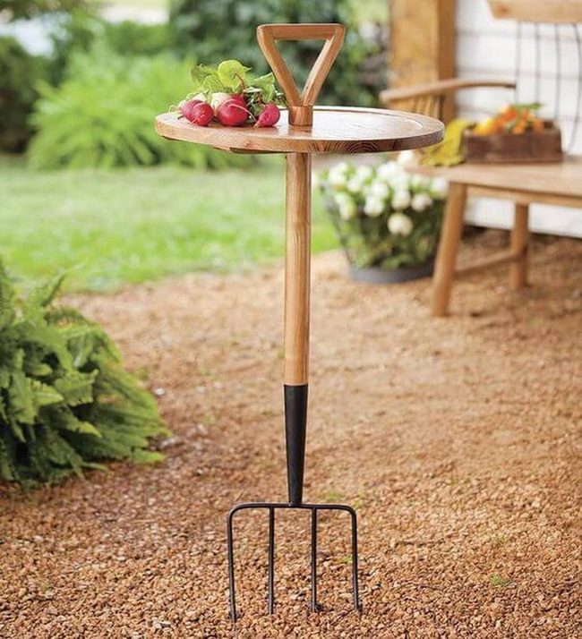Recycled Tools Garden Table