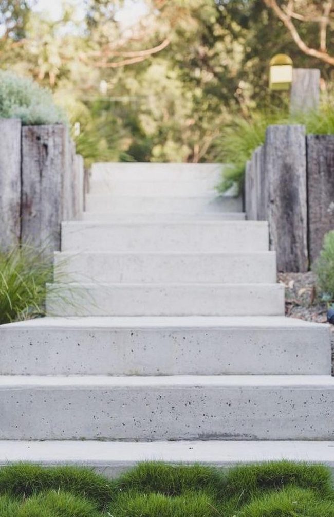 Stone Steps Through Garden Green