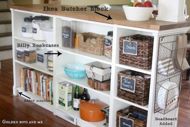 White Base Wooden Countertop Farmhouse