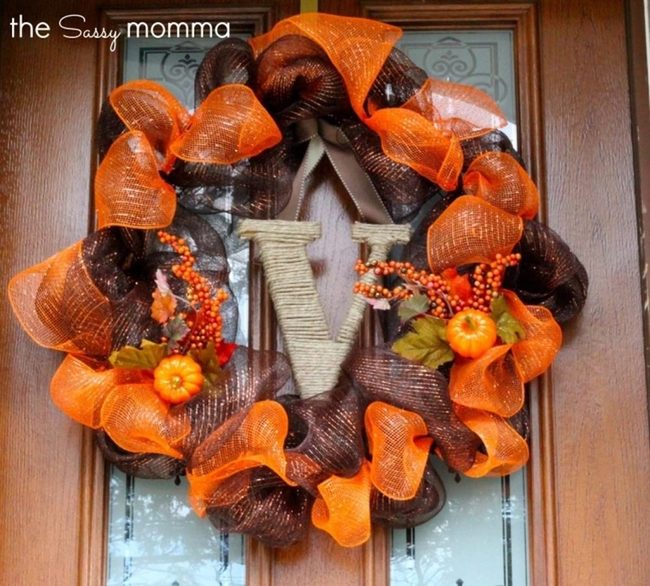 Rich Orange Autumn Wreath