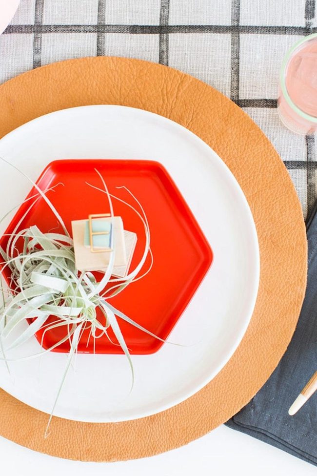 Red Hexagons Against White Rounds
