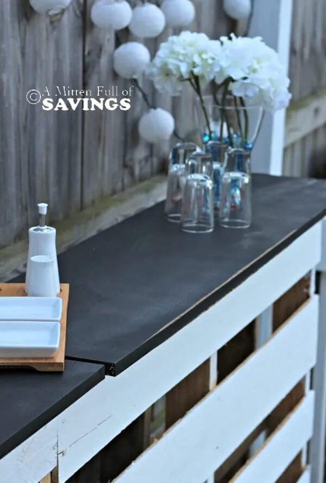 Black Chalkboard Pallet Bar