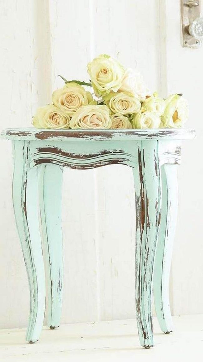 Mint Green Distressed Curved Furniture