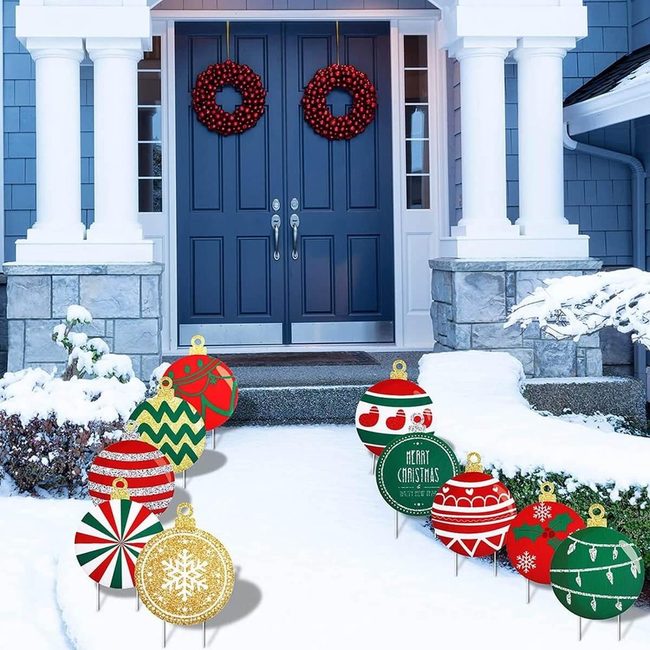 Oversized Ornaments Jewel Tones Lawn