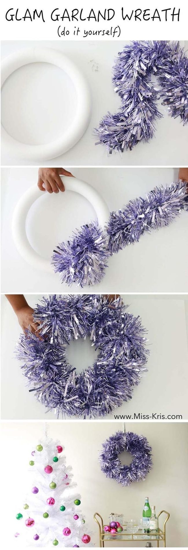Shimmering Tinsel Door Wreath