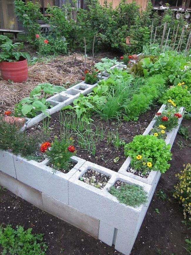 Gray Block Raised Garden Beds