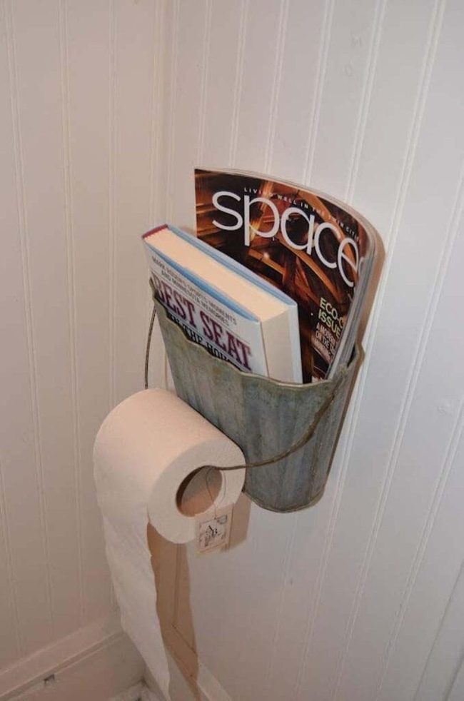 Galvanized Bucket Bathroom Storage
