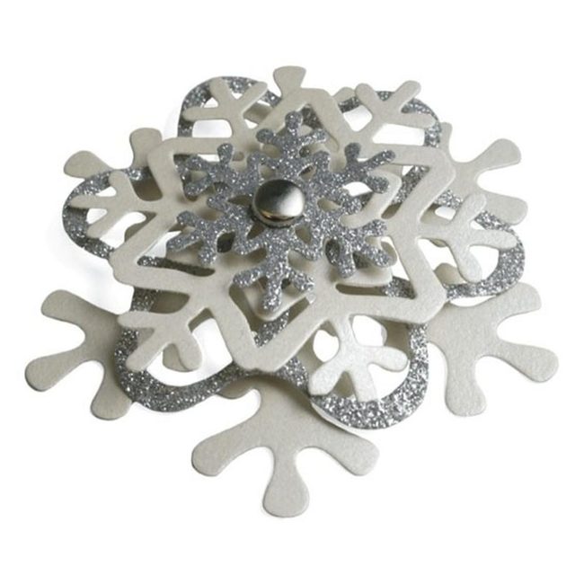 Silver Sparkle Snowflake Ornaments