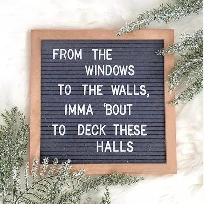 Black Felt White Letters Wood Frame