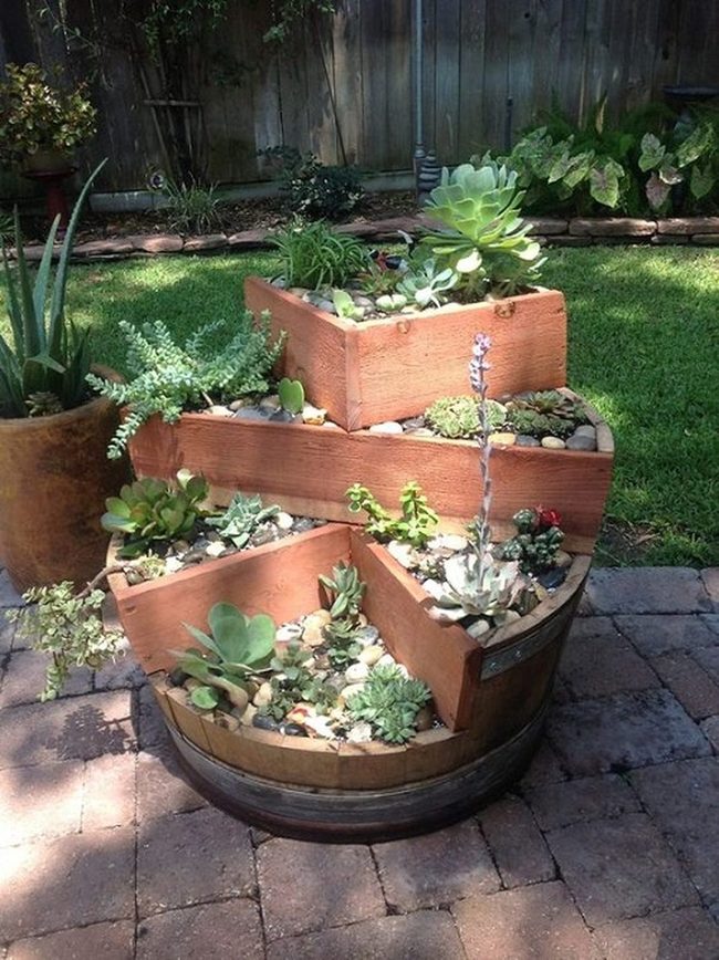 Stacked Barrel Herb Tower
