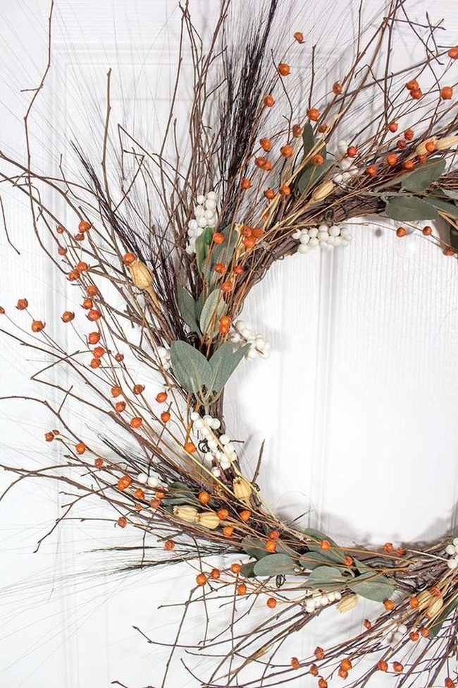 Orange Berry Twig Wreath