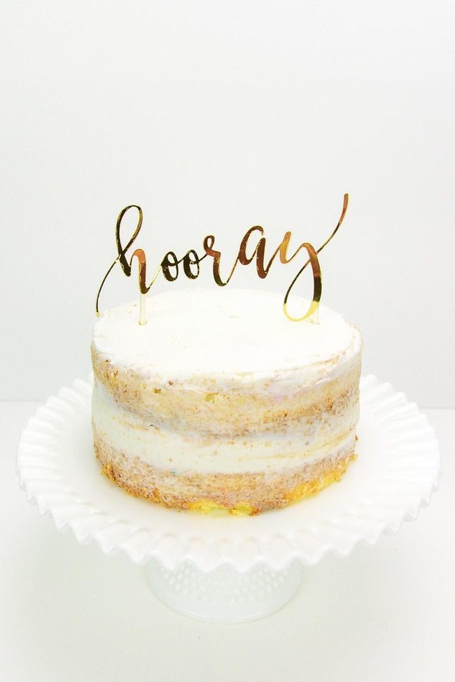 Gold Hooray Cake Celebration