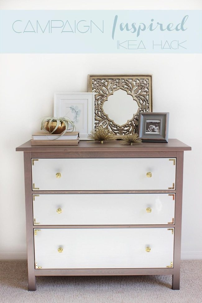 White Wood Dresser Gold Hardware