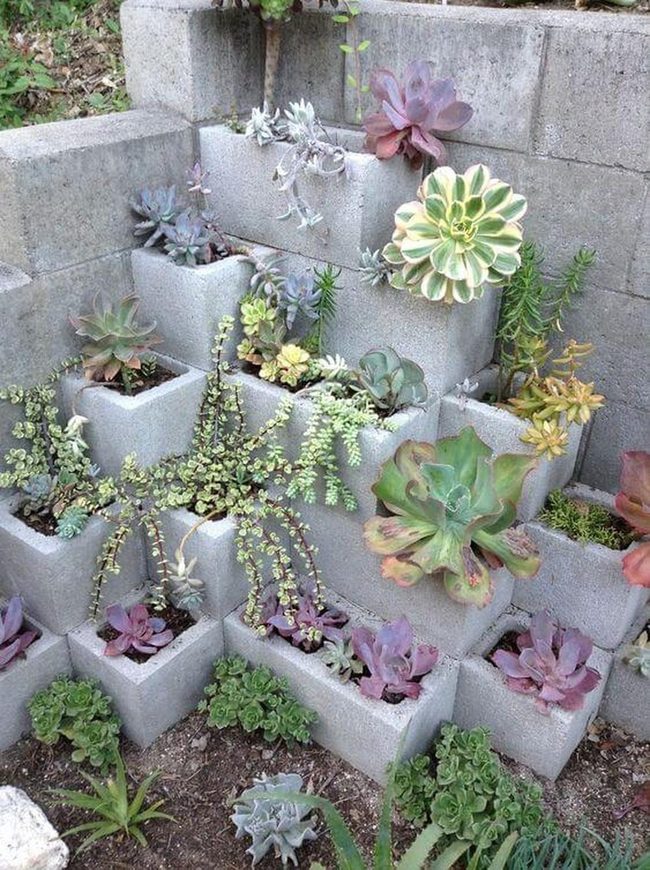 Industrial Succulent Block Tower