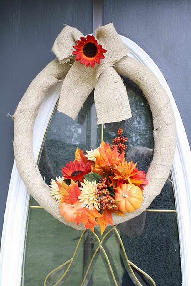 Orange Blooms Against Burlap Base