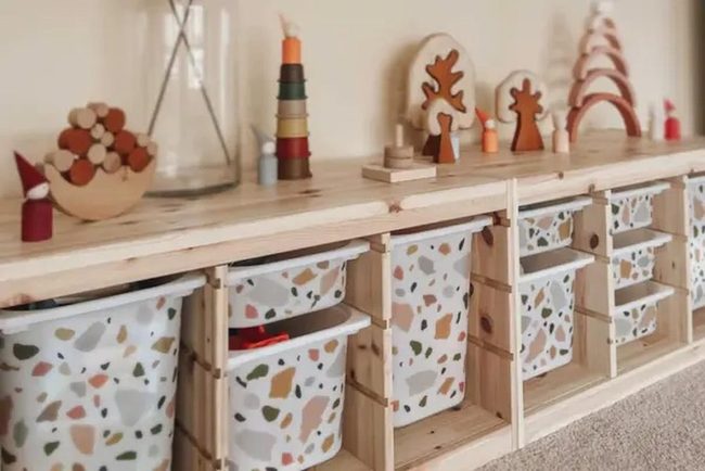 Terrazzo Decals For Plastic Storage