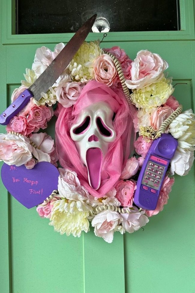 Orange And Purple Mesh Halloween Wreath