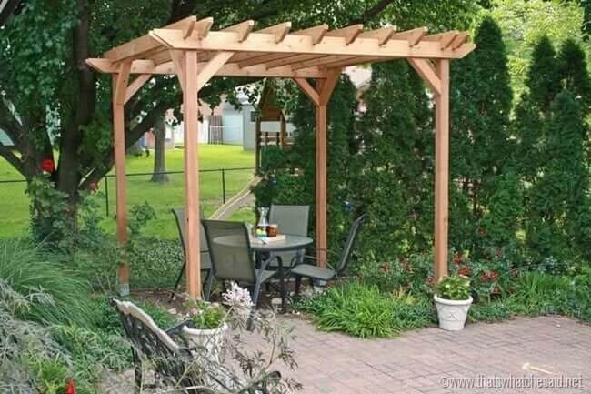 Wooden Pergola Backyard Shade