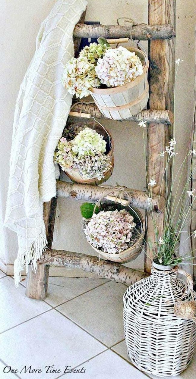 Wooden Ladder Vertical Planter